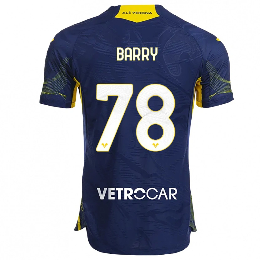 Danxen Męski Oumar Barry #78 Granatowy Żółty Domowa Koszulka 2025/26 Koszulki Klubowe