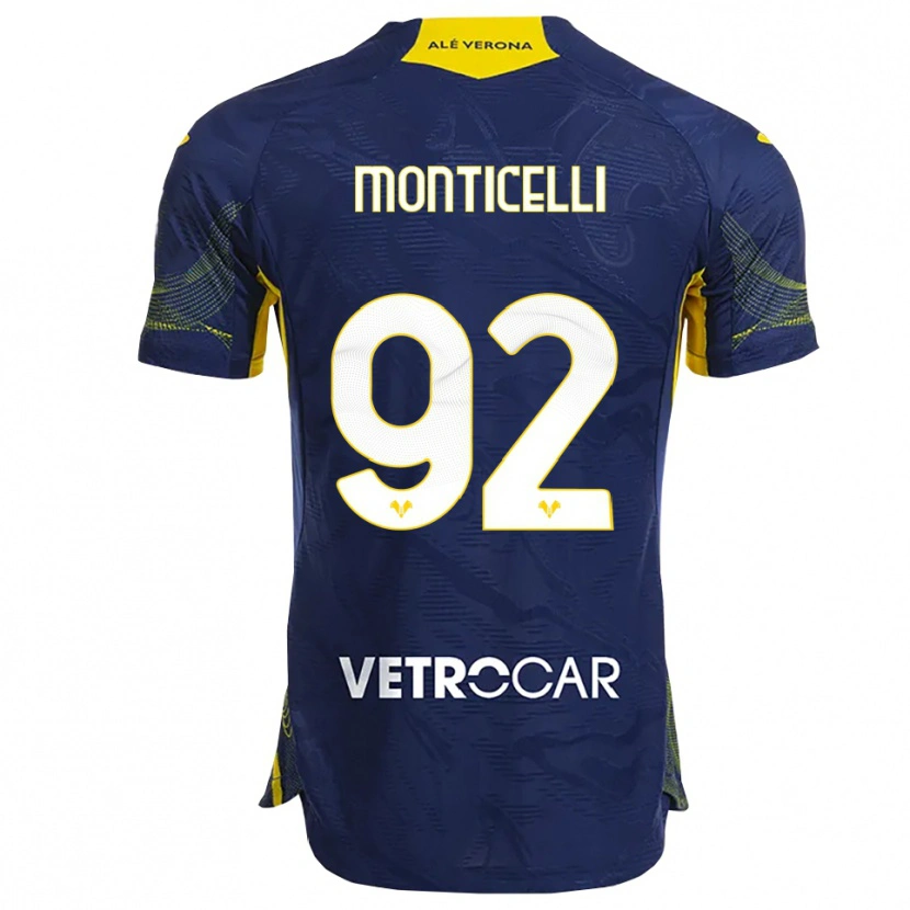Danxen Męski Luca Monticelli #92 Granatowy Żółty Domowa Koszulka 2025/26 Koszulki Klubowe