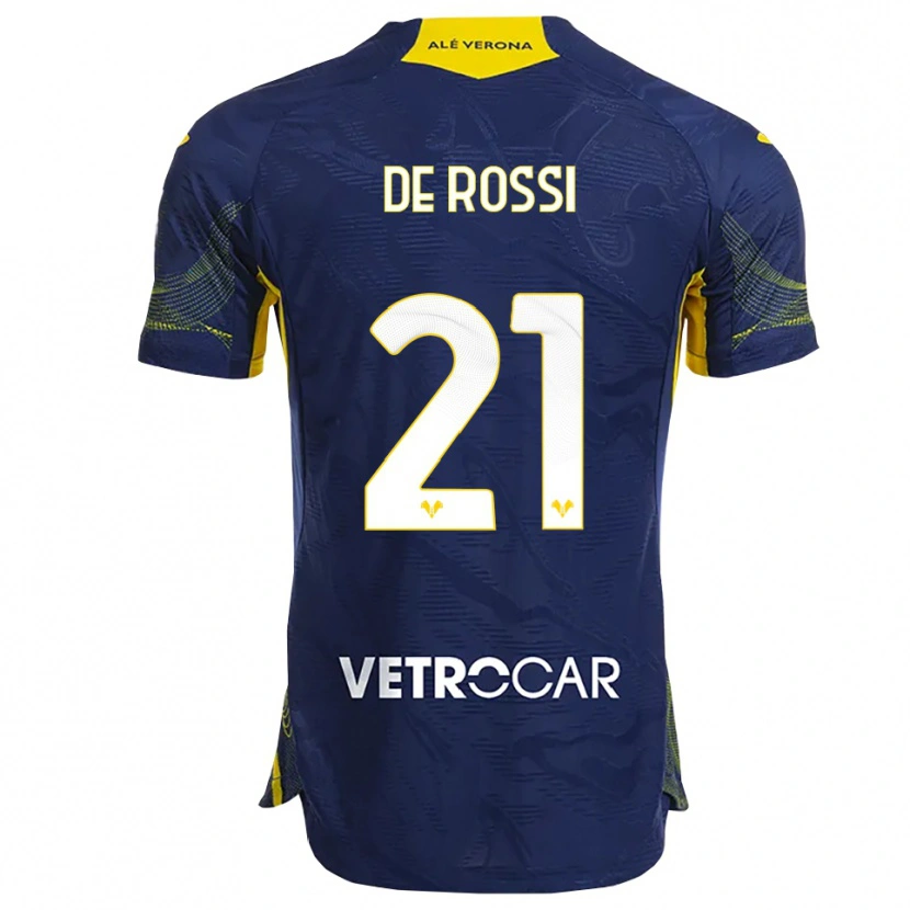 Danxen Męski Michele De Rossi #21 Granatowy Żółty Domowa Koszulka 2025/26 Koszulki Klubowe