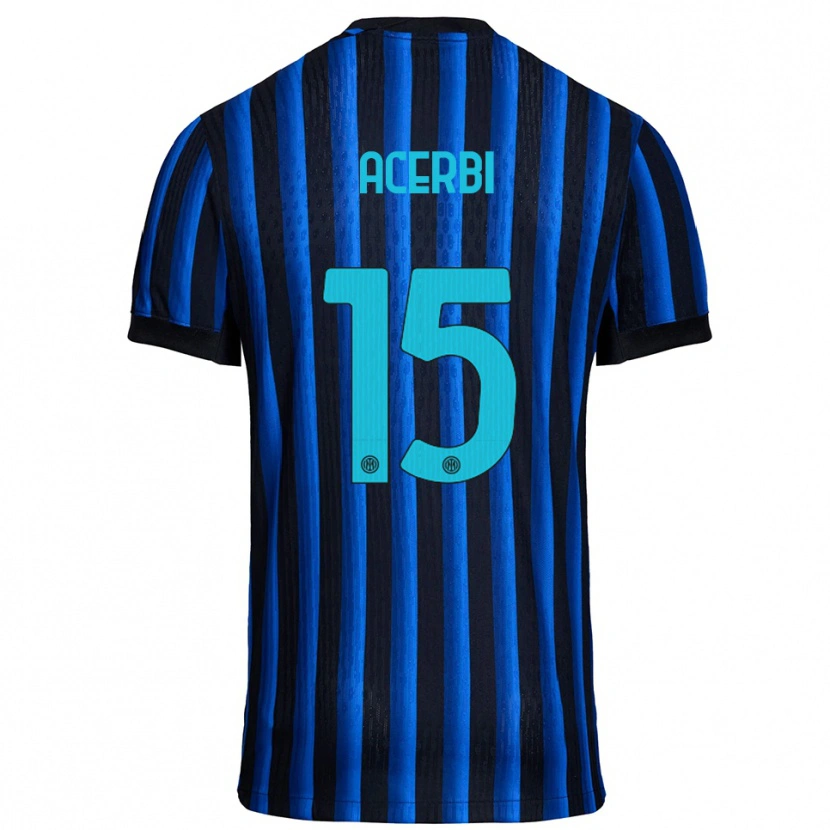 Danxen Męski Francesco Acerbi #15 Czarny Niebieski Domowa Koszulka 2025/26 Koszulki Klubowe