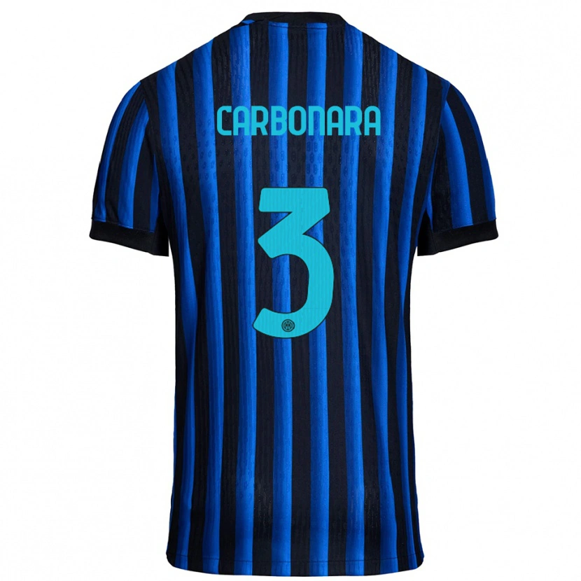 Danxen Męski Matteo Carbonara #3 Czarny Niebieski Domowa Koszulka 2025/26 Koszulki Klubowe
