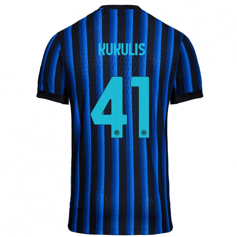 Danxen Męski Roberts Kukulis #41 Czarny Niebieski Domowa Koszulka 2025/26 Koszulki Klubowe