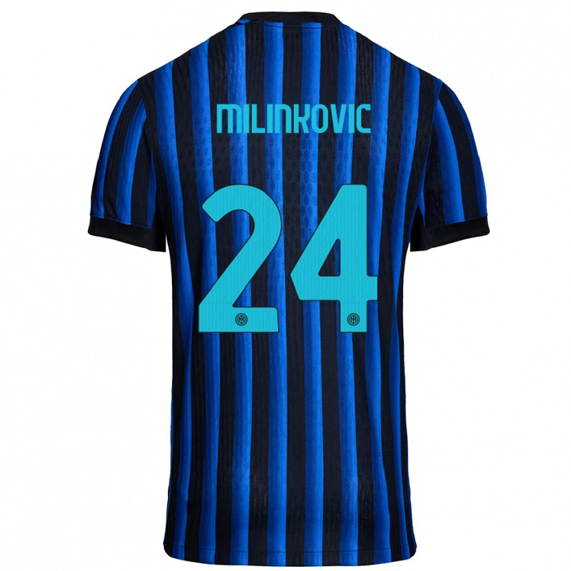 Danxen Męski Marija Milinković #24 Czarny Niebieski Domowa Koszulka 2025/26 Koszulki Klubowe