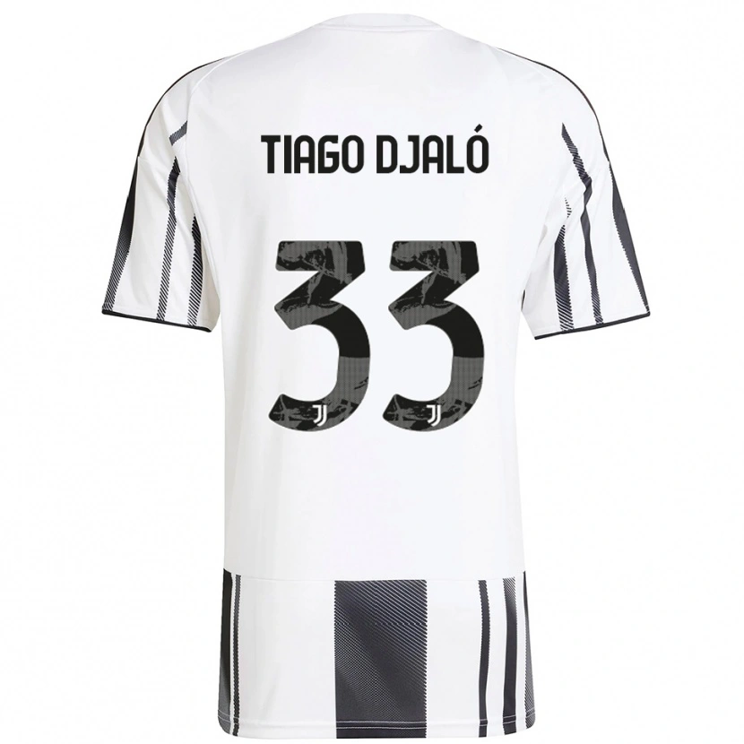 Danxen Męski Tiago Djaló #33 Biały Czarny Domowa Koszulka 2025/26 Koszulki Klubowe