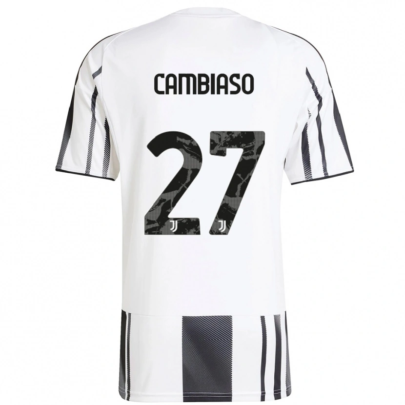Danxen Męski Andrea Cambiaso #27 Biały Czarny Domowa Koszulka 2025/26 Koszulki Klubowe
