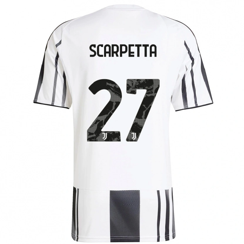 Danxen Męski Jacopo Scarpetta #27 Biały Czarny Domowa Koszulka 2025/26 Koszulki Klubowe
