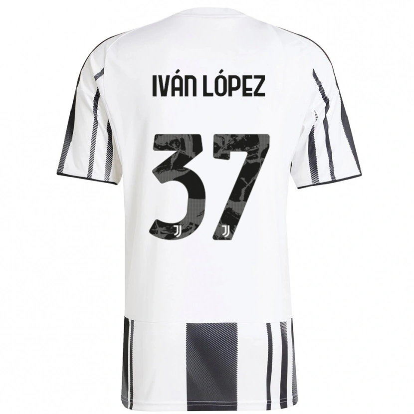 Danxen Męski Iván López #37 Biały Czarny Domowa Koszulka 2025/26 Koszulki Klubowe