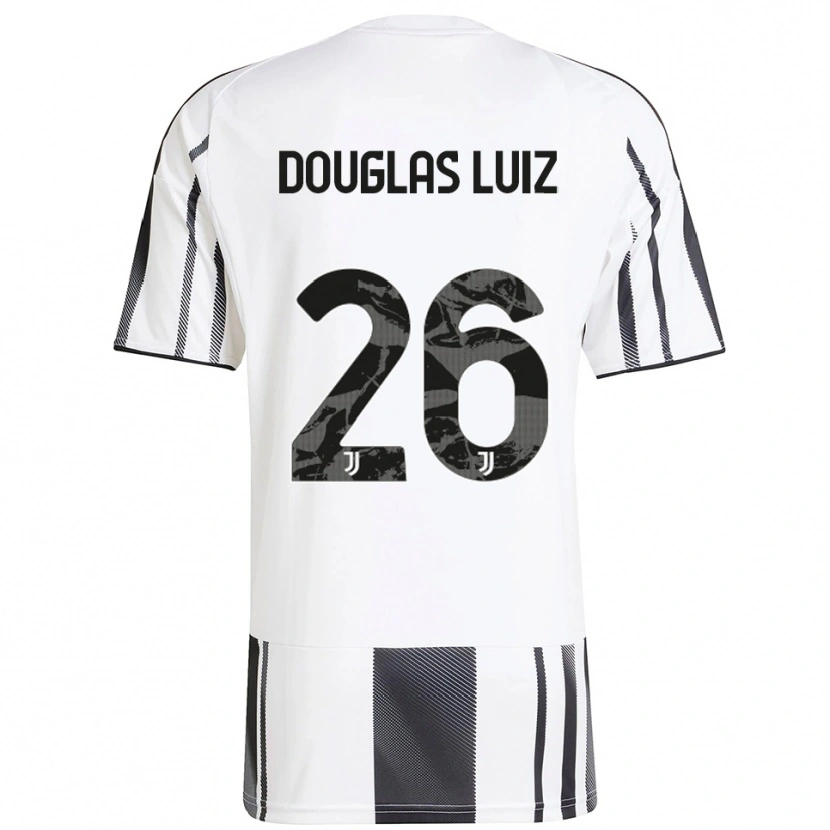 Danxen Męski Douglas Luiz #26 Biały Czarny Domowa Koszulka 2025/26 Koszulki Klubowe