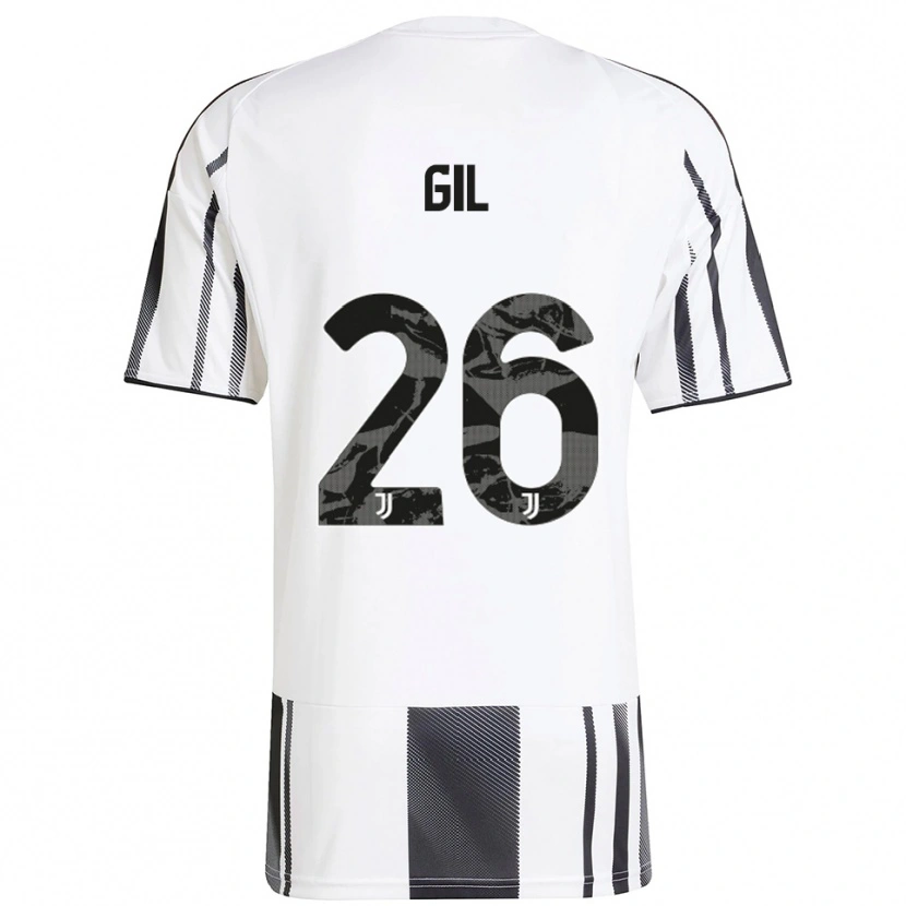 Danxen Męski Javier Gil #26 Biały Czarny Domowa Koszulka 2025/26 Koszulki Klubowe