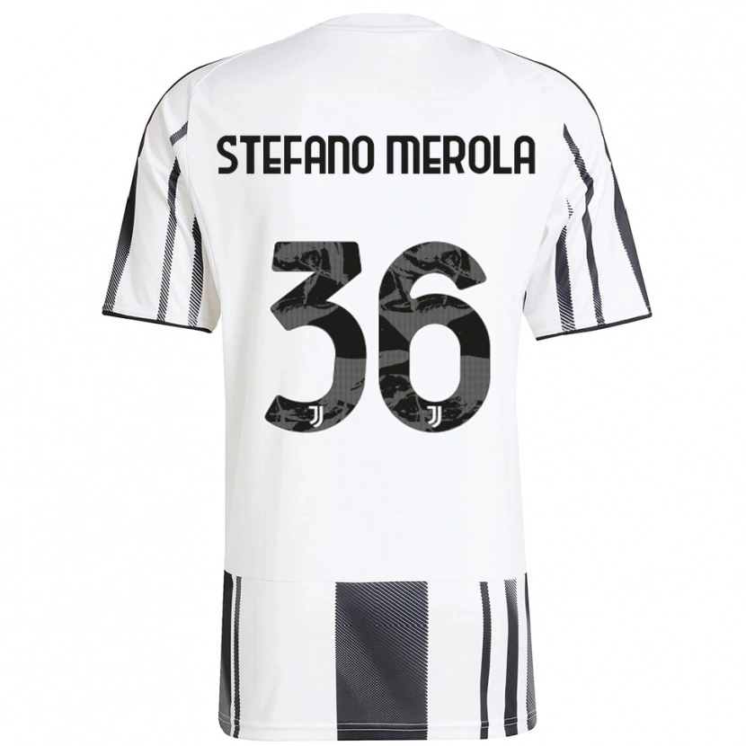 Danxen Męski Antonio Stefano Merola #36 Biały Czarny Domowa Koszulka 2025/26 Koszulki Klubowe