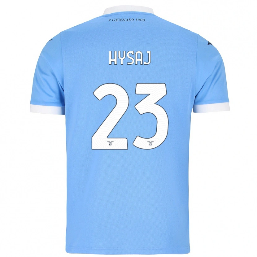 Danxen Męski Elseid Hysaj #23 Błękitny Biały Domowa Koszulka 2025/26 Koszulki Klubowe