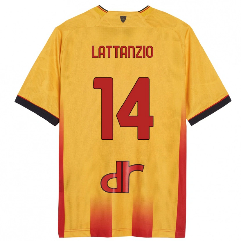 Danxen Męski Gianluca Lattanzio #14 Żółty Pomarańczowy Domowa Koszulka 2025/26 Koszulki Klubowe