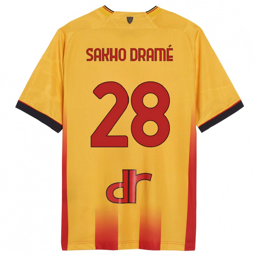 Danxen Męski Samba Sakho Dramé #28 Żółty Pomarańczowy Domowa Koszulka 2025/26 Koszulki Klubowe