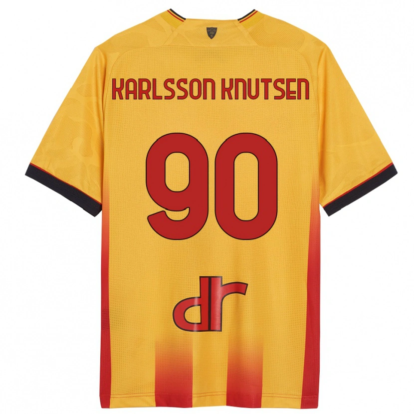 Danxen Męski Storm Karlsson Knutsen #90 Żółty Pomarańczowy Domowa Koszulka 2025/26 Koszulki Klubowe
