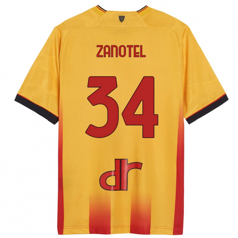 Danxen Męski Giovanni Zanotel #34 Żółty Pomarańczowy Domowa Koszulka 2025/26 Koszulki Klubowe