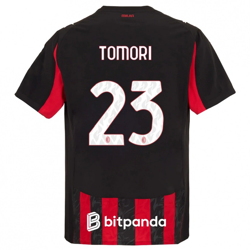 Danxen Męski Fikayo Tomori #23 Czerwony Czarny Domowa Koszulka 2025/26 Koszulki Klubowe
