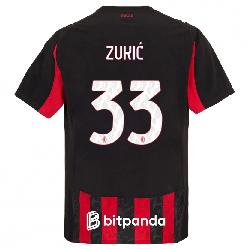 Danxen Męski Damir Zukić #33 Czerwony Czarny Domowa Koszulka 2025/26 Koszulki Klubowe