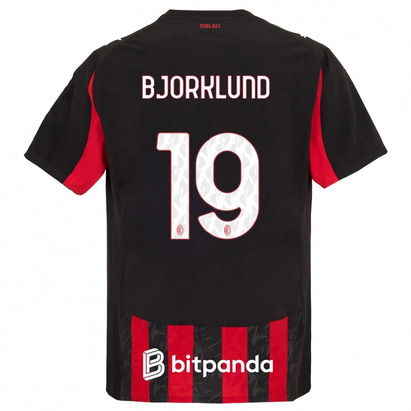 Danxen Męski Lukas Bjorklund #19 Czerwony Czarny Domowa Koszulka 2025/26 Koszulki Klubowe