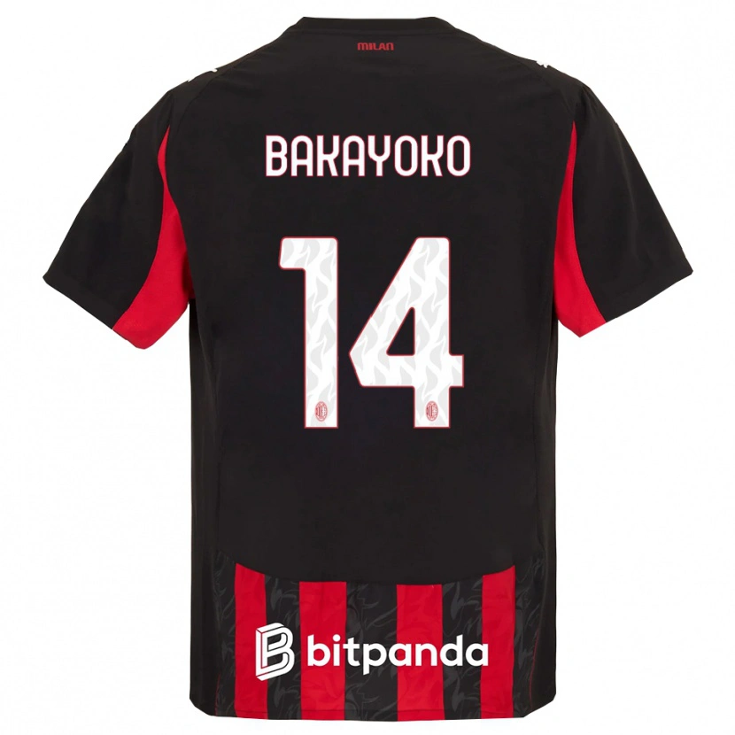 Danxen Męski Tiemoue Bakayoko #14 Czerwony Czarny Domowa Koszulka 2025/26 Koszulki Klubowe