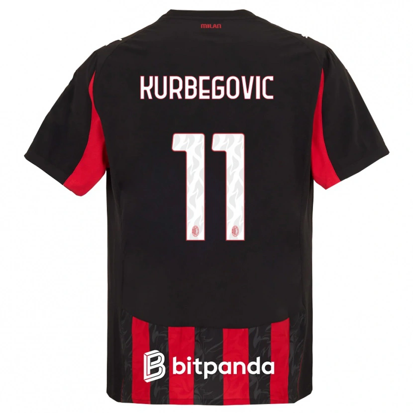 Danxen Męski Dino Kurbegovic #11 Czerwony Czarny Domowa Koszulka 2025/26 Koszulki Klubowe