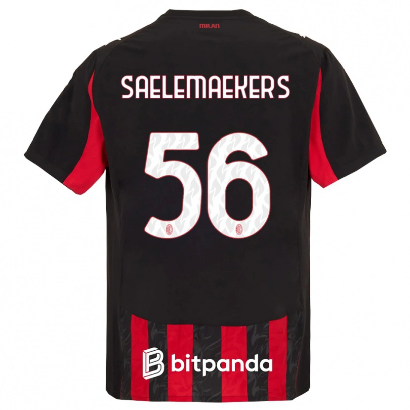 Danxen Męski Alexis Saelemaekers #56 Czerwony Czarny Domowa Koszulka 2025/26 Koszulki Klubowe