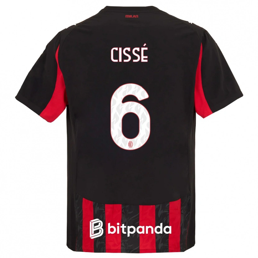 Danxen Męski Maiga-Hamadoun Cissé #6 Czerwony Czarny Domowa Koszulka 2025/26 Koszulki Klubowe
