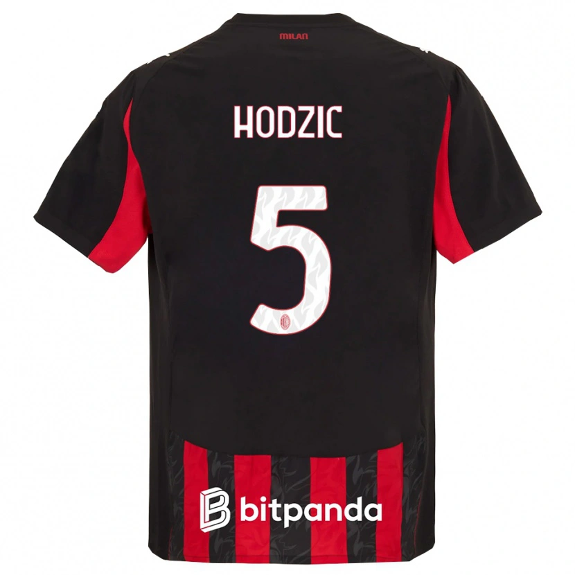 Danxen Męski Demirel Hodzic #5 Czerwony Czarny Domowa Koszulka 2025/26 Koszulki Klubowe