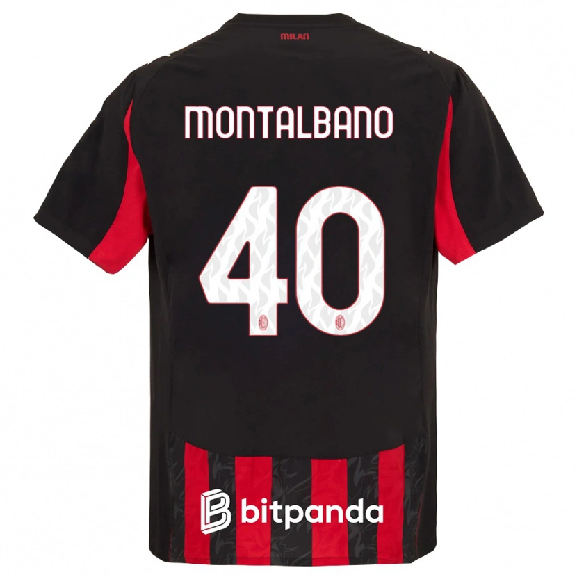 Danxen Męski Nicolo Montalbano #40 Czerwony Czarny Domowa Koszulka 2025/26 Koszulki Klubowe