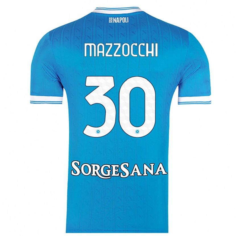 Danxen Męski Pasquale Mazzocchi #30 Błękitny Biały Domowa Koszulka 2025/26 Koszulki Klubowe