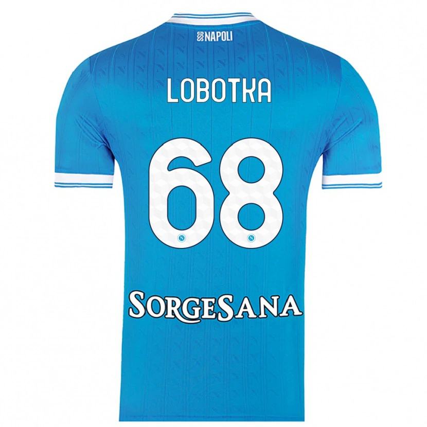 Danxen Męski Stanislav Lobotka #68 Błękitny Biały Domowa Koszulka 2025/26 Koszulki Klubowe