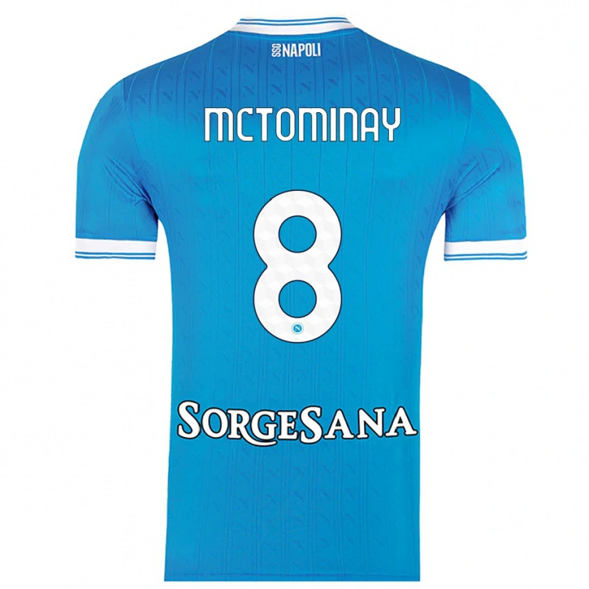 Danxen Męski Scott Mctominay #8 Błękitny Biały Domowa Koszulka 2025/26 Koszulki Klubowe