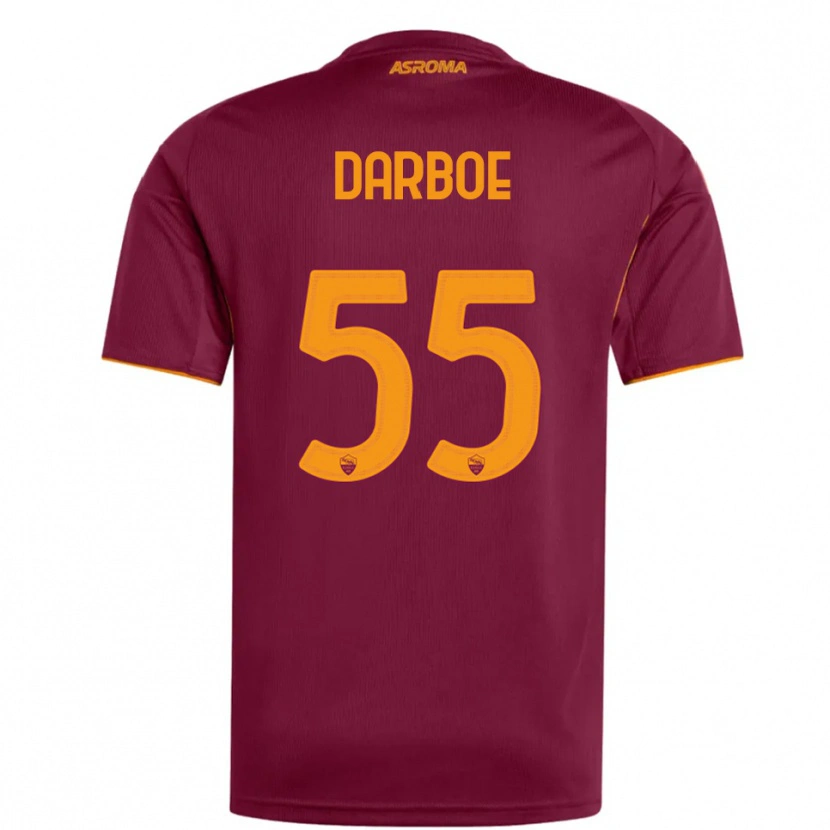 Danxen Męski Ebrima Darboe #55 Burgundowy Pomarańczowy Domowa Koszulka 2025/26 Koszulki Klubowe