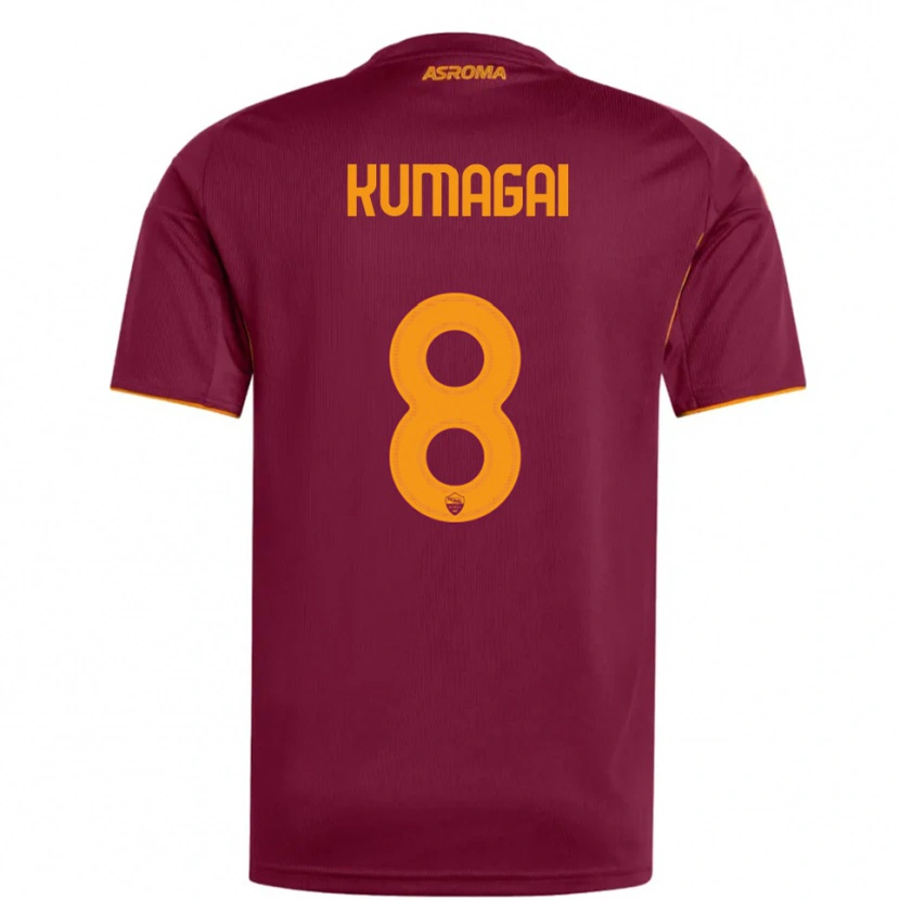 Danxen Męski Saki Kumagai #8 Burgundowy Pomarańczowy Domowa Koszulka 2025/26 Koszulki Klubowe