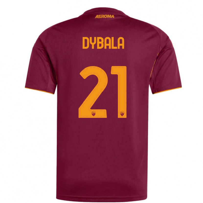 Danxen Męski Paulo Dybala #21 Burgundowy Pomarańczowy Domowa Koszulka 2025/26 Koszulki Klubowe