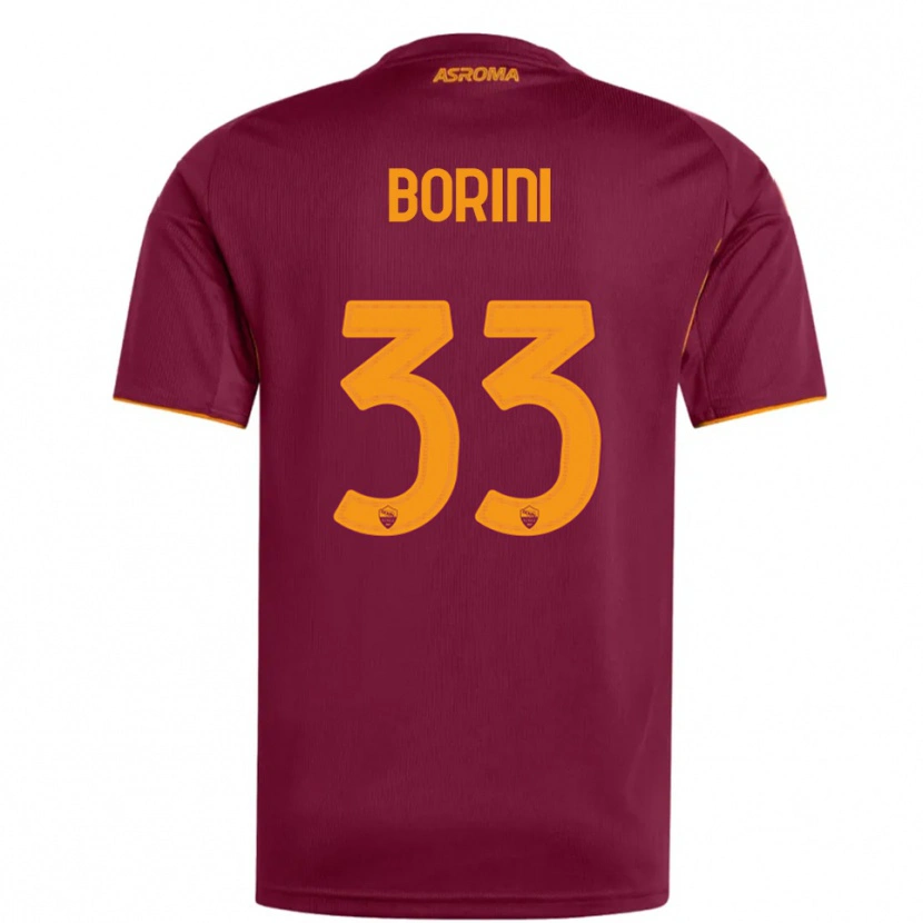 Danxen Męski Joyce Borini #33 Burgundowy Pomarańczowy Domowa Koszulka 2025/26 Koszulki Klubowe