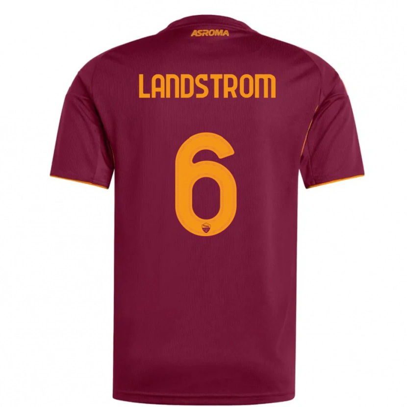 Danxen Męski Elin Landstrom #6 Burgundowy Pomarańczowy Domowa Koszulka 2025/26 Koszulki Klubowe