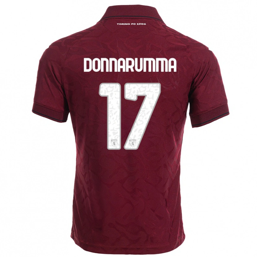 Danxen Męski Antonio Donnarumma #17 Burgundowy Biały Domowa Koszulka 2025/26 Koszulki Klubowe