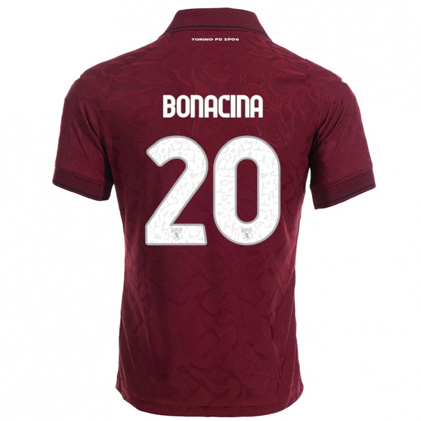 Danxen Męski David Bonacina #20 Burgundowy Biały Domowa Koszulka 2025/26 Koszulki Klubowe