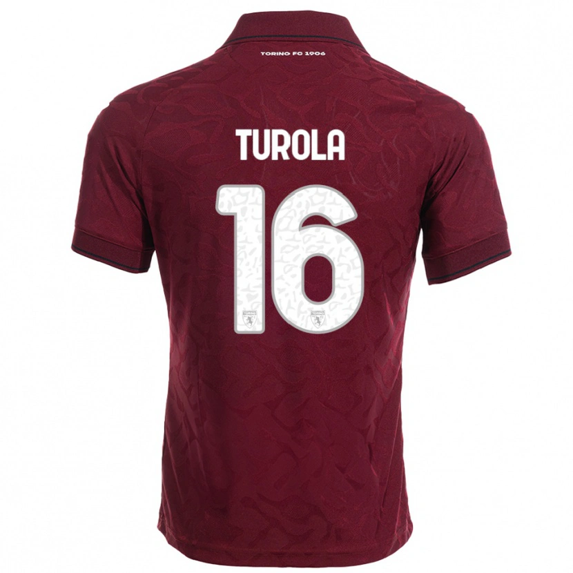 Danxen Męski Cristian Turola #16 Burgundowy Biały Domowa Koszulka 2025/26 Koszulki Klubowe