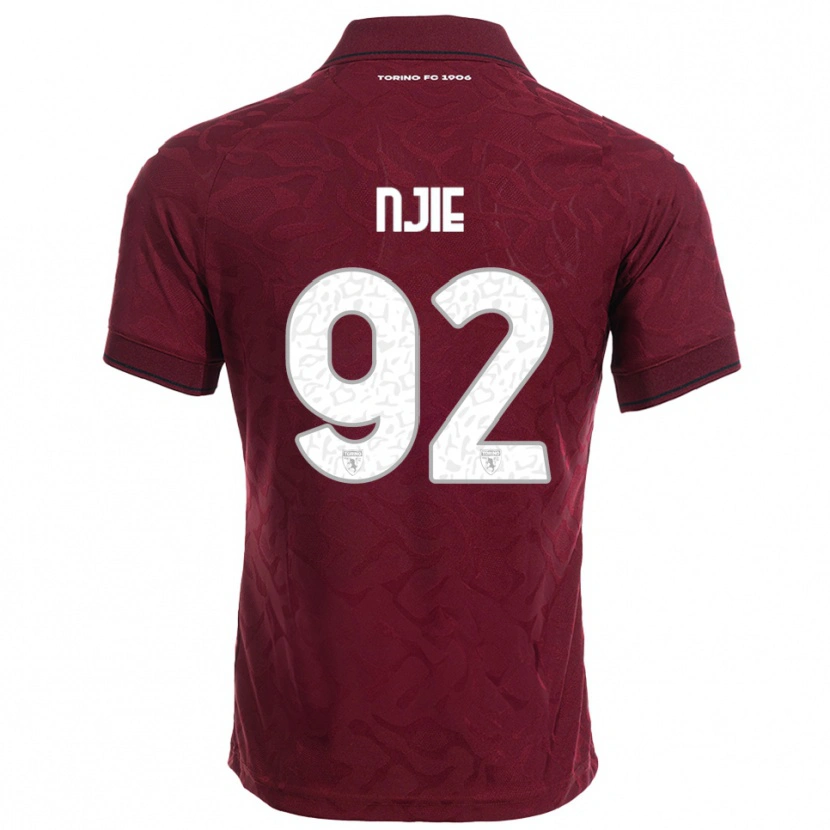 Danxen Męski Alieu Njie #92 Burgundowy Biały Domowa Koszulka 2025/26 Koszulki Klubowe