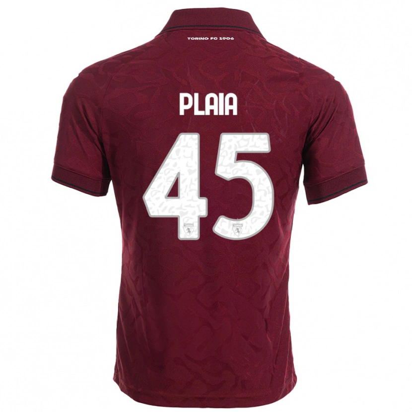 Danxen Męski Francesco Plaia #45 Burgundowy Biały Domowa Koszulka 2025/26 Koszulki Klubowe