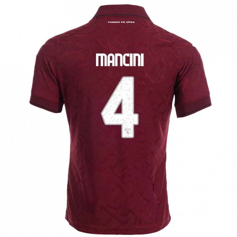 Danxen Męski Luca Mancini #4 Burgundowy Biały Domowa Koszulka 2025/26 Koszulki Klubowe