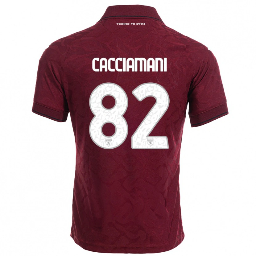 Danxen Męski Alessio Cacciamani #82 Burgundowy Biały Domowa Koszulka 2025/26 Koszulki Klubowe