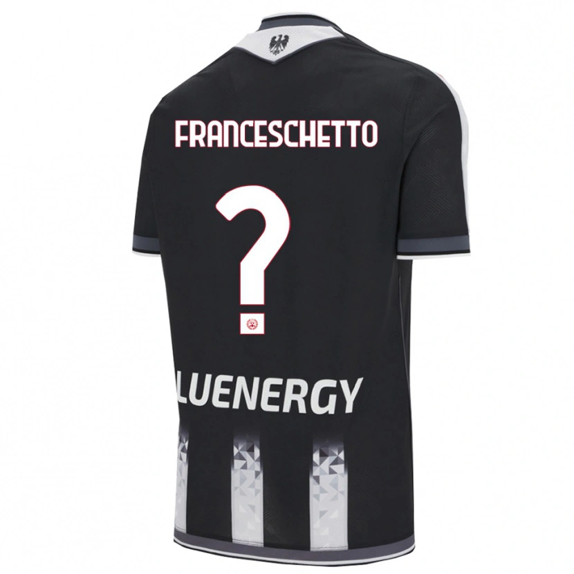 Danxen Męski Mattia Franceschetto #0 Czarny Biały Domowa Koszulka 2025/26 Koszulki Klubowe