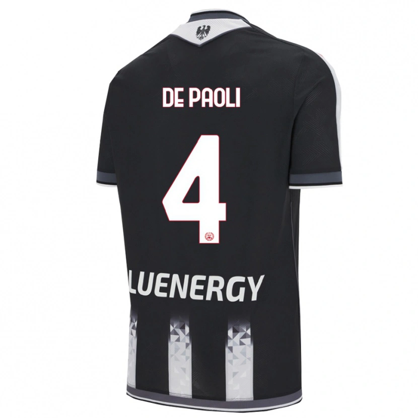 Danxen Męski Cristiano De Paoli #4 Czarny Biały Domowa Koszulka 2025/26 Koszulki Klubowe