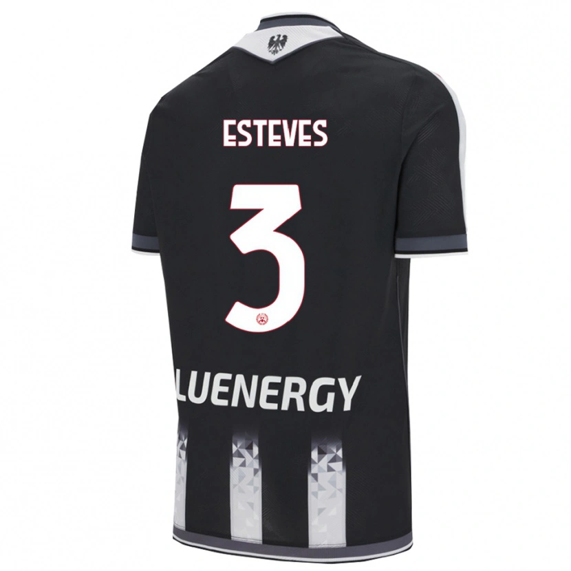 Danxen Męski Goncalo Esteves #3 Czarny Biały Domowa Koszulka 2025/26 Koszulki Klubowe
