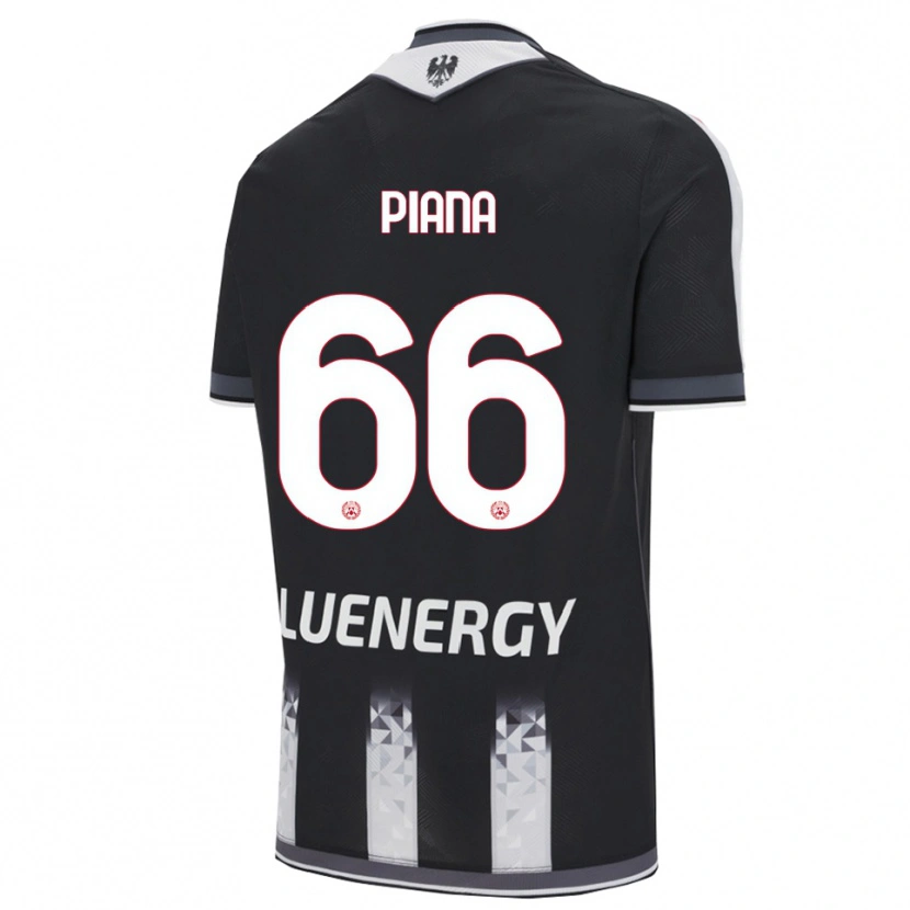 Danxen Męski Edoardo Piana #66 Czarny Biały Domowa Koszulka 2025/26 Koszulki Klubowe