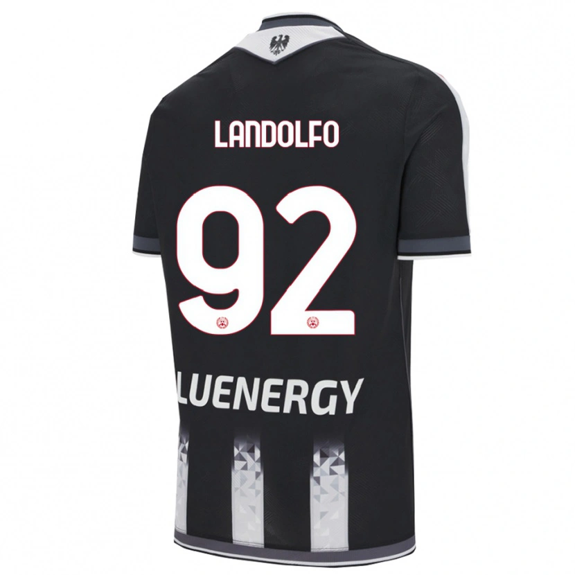 Danxen Męski Tommaso Landolfo #92 Czarny Biały Domowa Koszulka 2025/26 Koszulki Klubowe