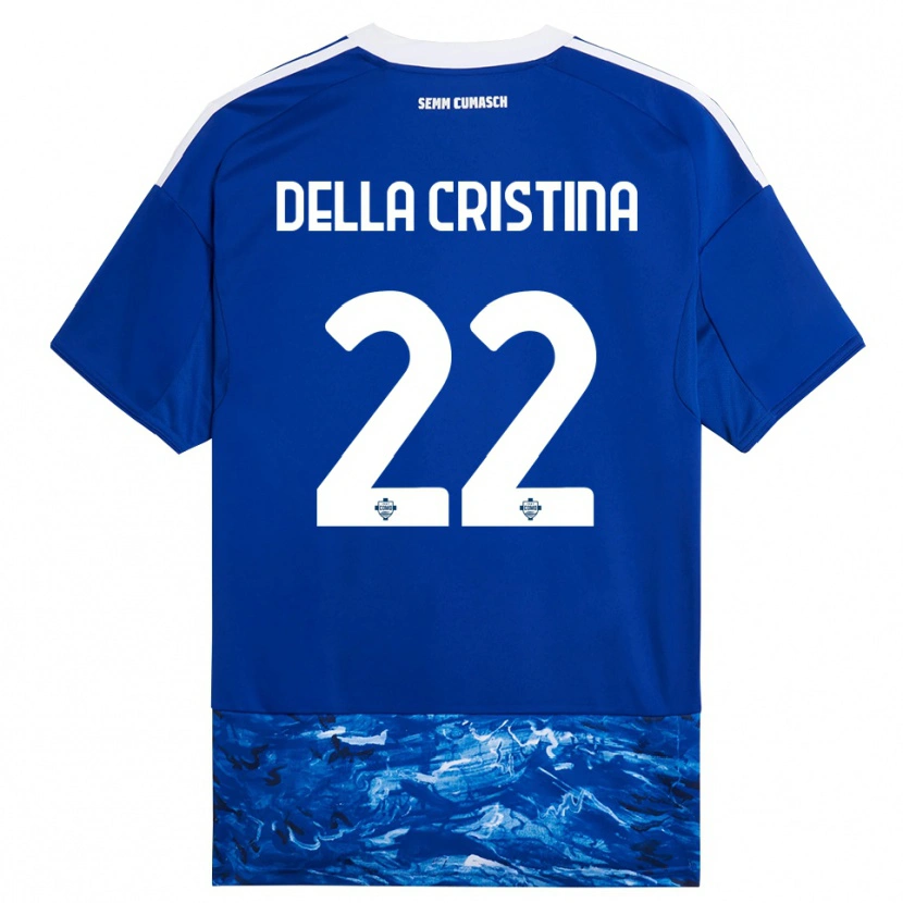 Danxen Męski Stefano Della Cristina #22 Niebieski Biały Domowa Koszulka 2025/26 Koszulki Klubowe