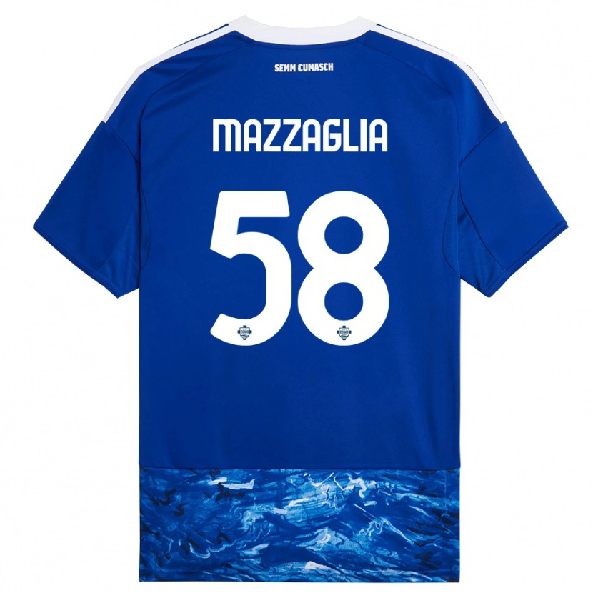 Danxen Męski Giuseppe Mazzaglia #58 Niebieski Biały Domowa Koszulka 2025/26 Koszulki Klubowe